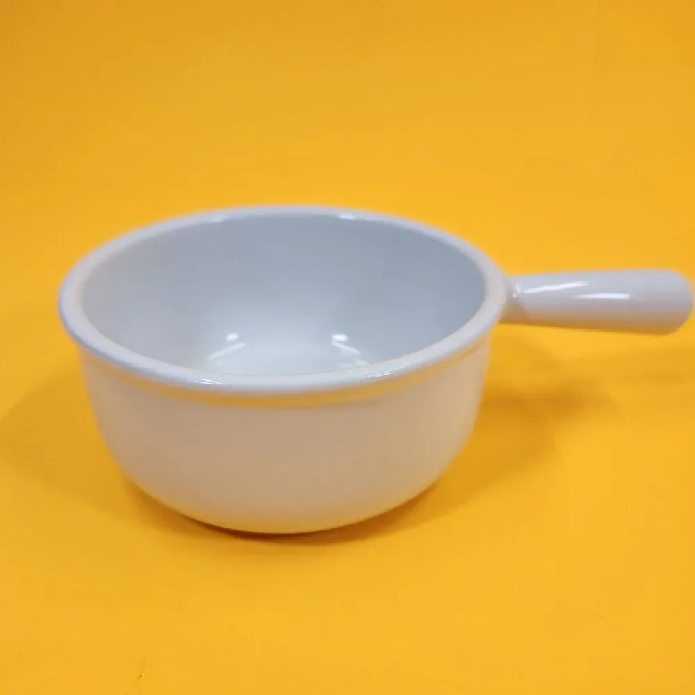 2 Le Creuset French Onion Handled Soup Bowls 1041 White Set Handle 5